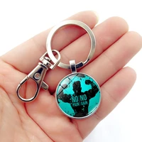 wg 1pc vintage fitness pattern time gemstone keyring keychain pendant cabochon glass ball keyring for women jewelry gift