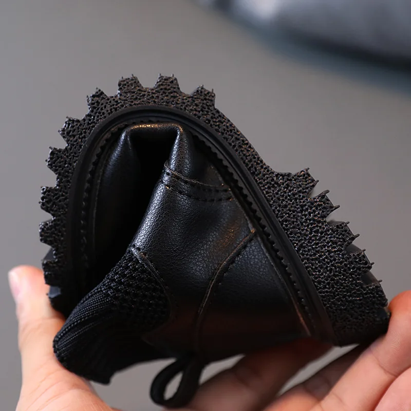 Классические черные коричневые белые осенне-зимние ботинки на платформе для