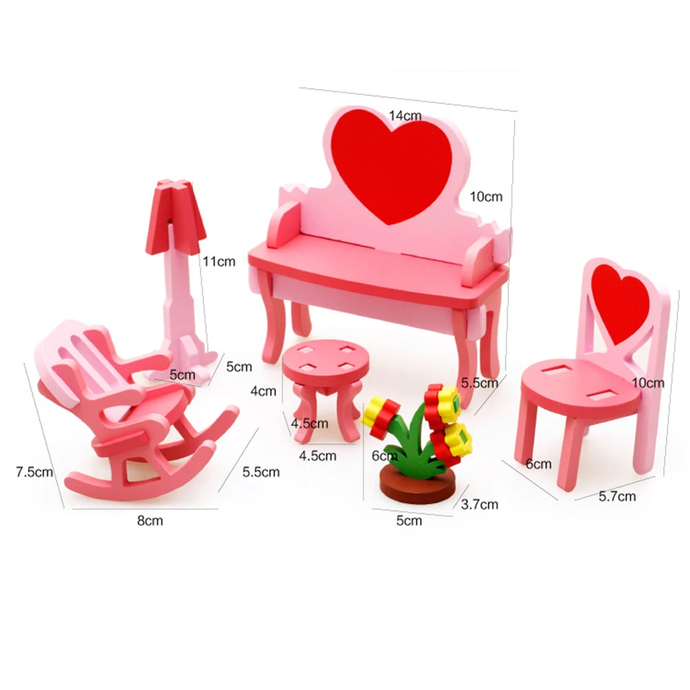 

Simulation Miniature Wooden Furniture Toys Kids Baby Room Play Toy Furniture For Children Gift Three-dimensional puzzle