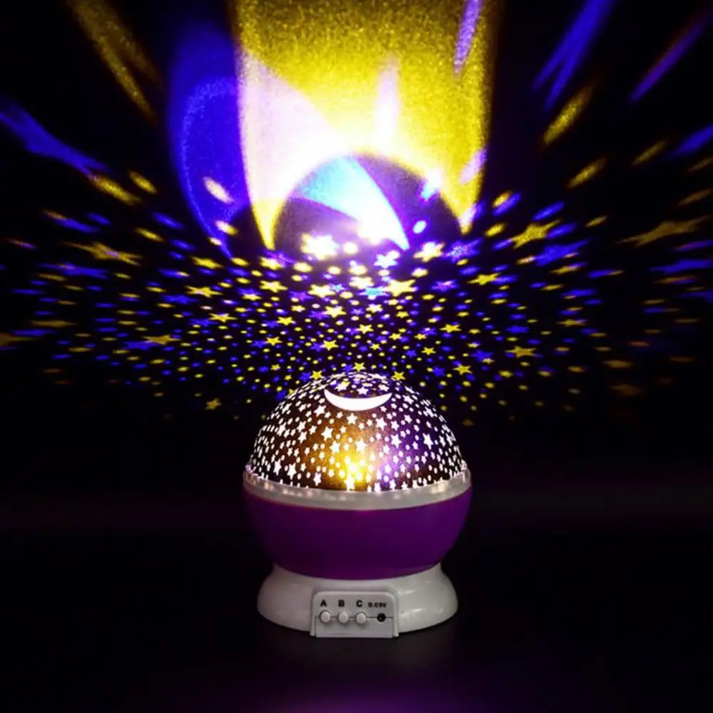 Светодиодный ночной Светильник звездного неба вращающаяся на 360 градусов Лампа с