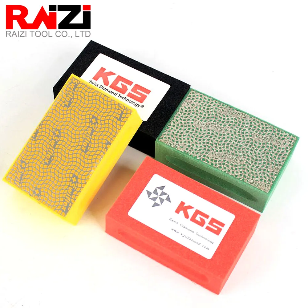 

Алмазная гальванизированная ручная полировальная колодка Raizi 95*55 мм с поролоновой основой для гранита, мрамора, стекла, плитки, шлифовальны...