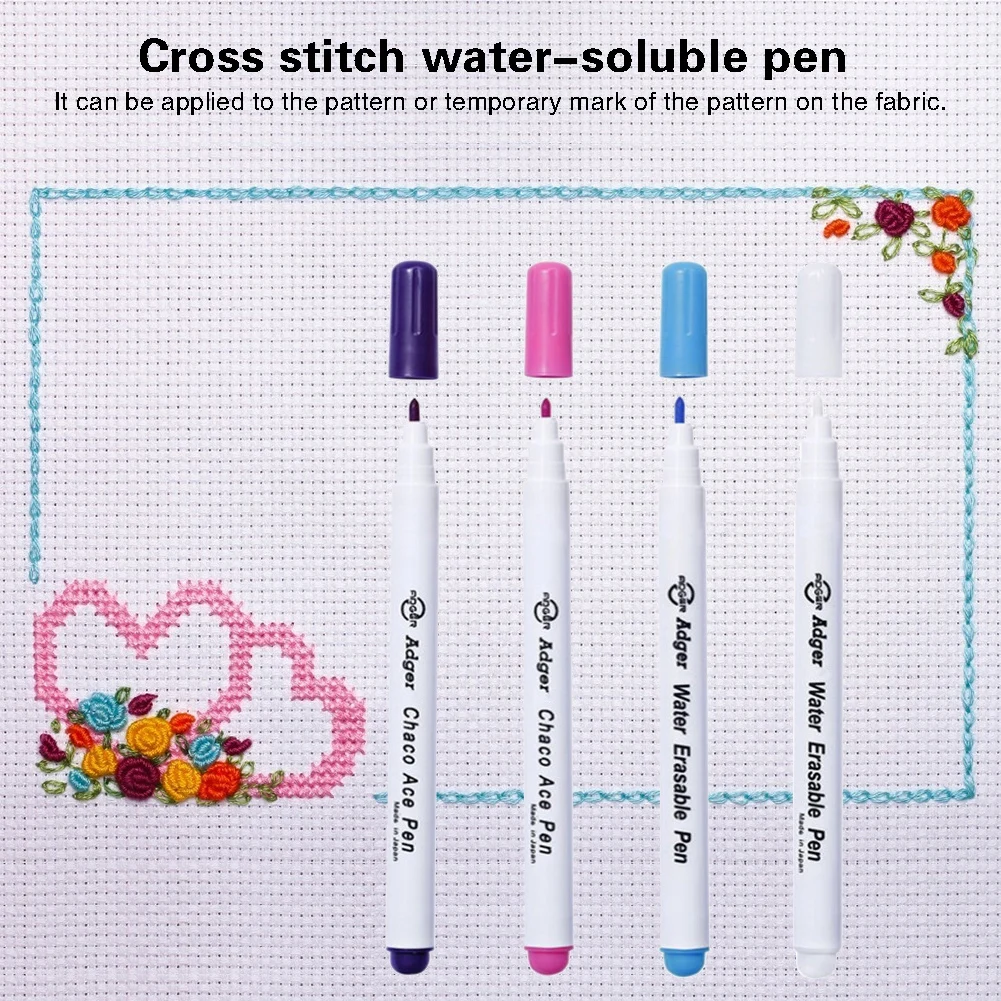 4 шт. стирающиеся ручки 15 см в воде маркировочный карандаш для ткани растворимые