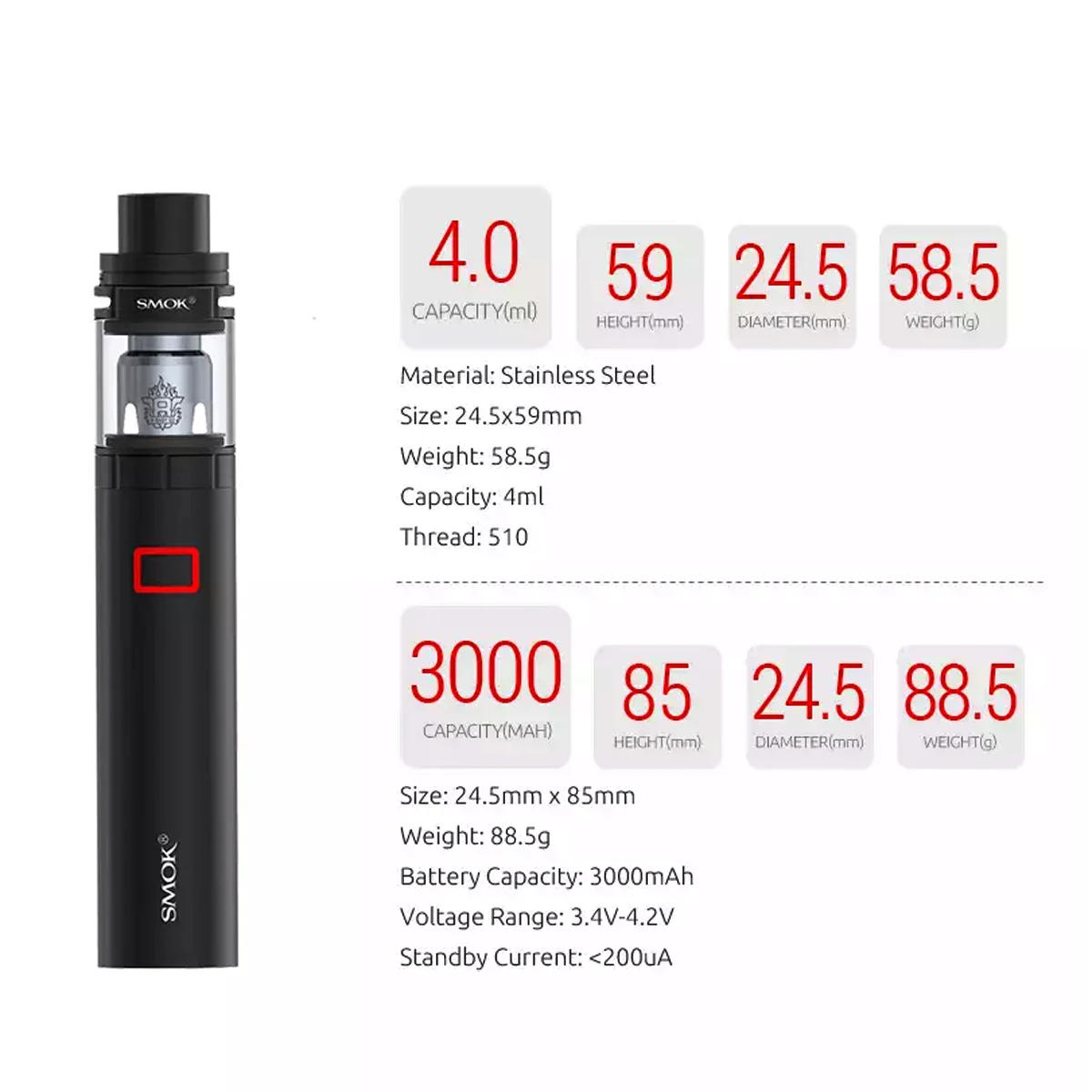 Набор электронных сигарет SMOK Stick X8 оригинальный комплект с аккумулятором 3000 мА/ч