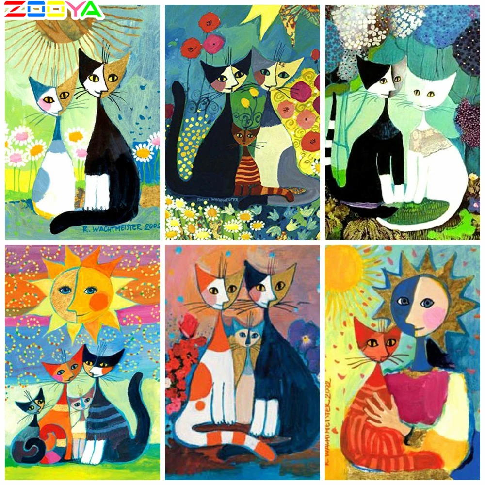 

ZOOYA DIY 3D Diamond Painting Cat 5D Animal Full Square Diamond Art Diamond Embroidery Cross Stitch Home Decoration Gift A60032