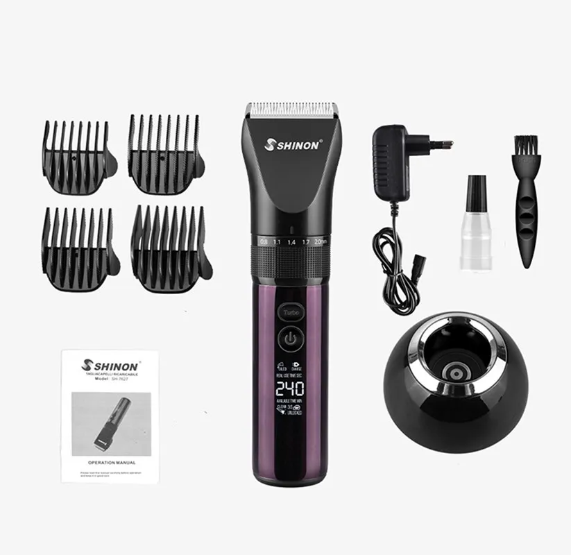 Professional Rchargeable LCD Digital Hair Trimmer Shaver Barber Cutting Mustache Clipper Cordless Men Cutter Power Motor | Бытовая