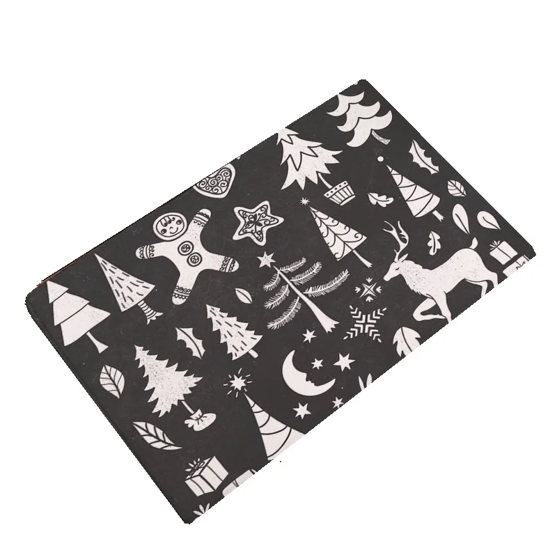 Drawing Christmas Trees Deer Garland Mat Carpet Mat Door Rugs Area Rug For Kids Bedroom