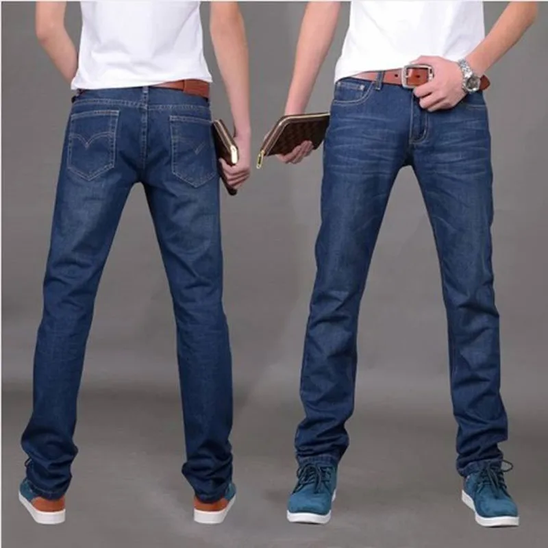 

Four Seasons New Jeans Men's Straight Leg Trousers Made Old Craft Loose Large Size Men's Jeans Youth Slim Casual Korean Trousers