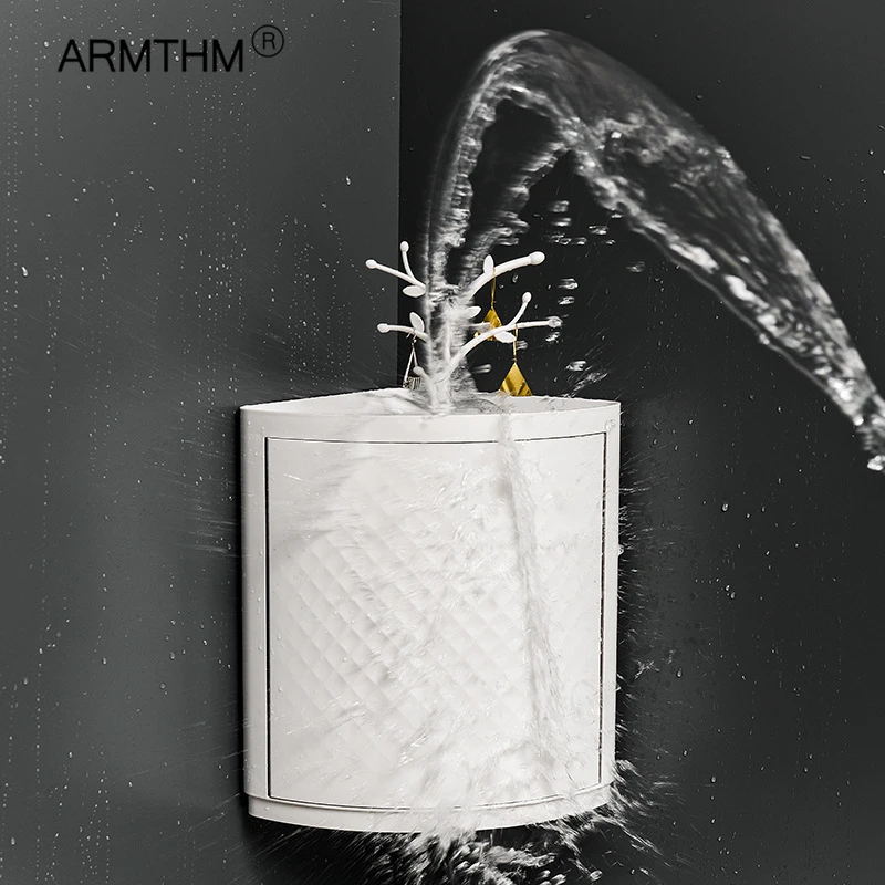 rotatable triangle corner cabinet lockers kitchen wall hanging dustproof shelf bathroom storage waterproof bathroom accessories free global shipping