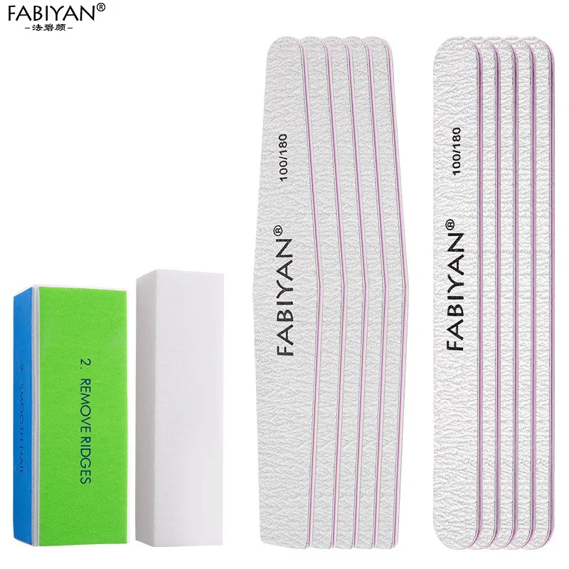 Пилки для дизайна ногтей 12 шт./компл. зеркальная полировка буферная губка блок