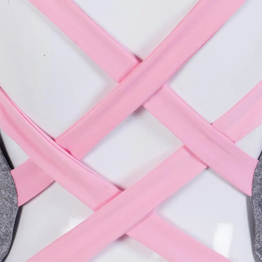 Женский спортивный боди Hirigin розовый или серый костюм для занятий спортом