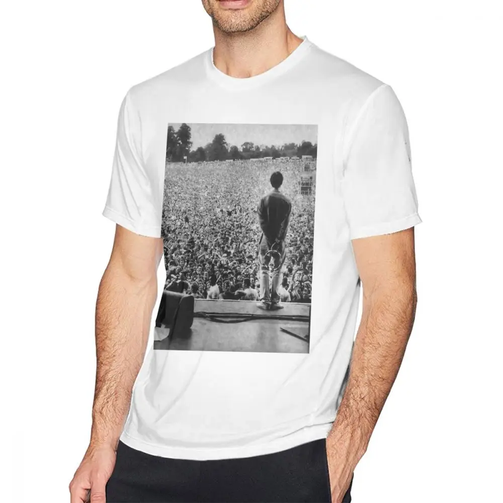 Футболка Oasis, футболка Oasis Knebworth, Пляжная футболка с принтом, свободная Милая Мужская футболка с коротким рукавом из 100 хлопка - Цвет: White