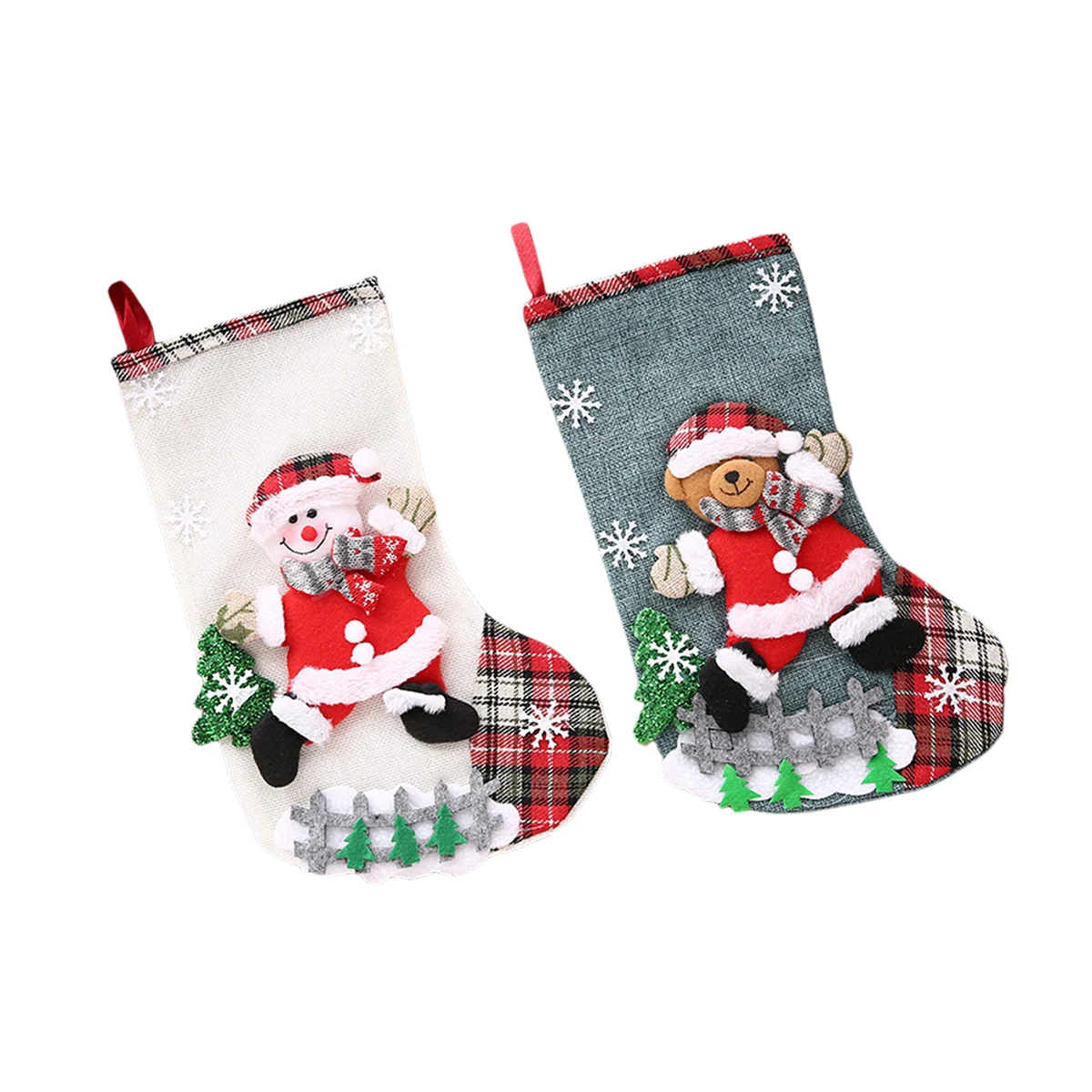 

1 шт. рождественские чулки, носки с принтом снеговика, Санта-Лоси, медведя, рождественский подарок, мешок для камина, Рождественское украшение, новый год 2022