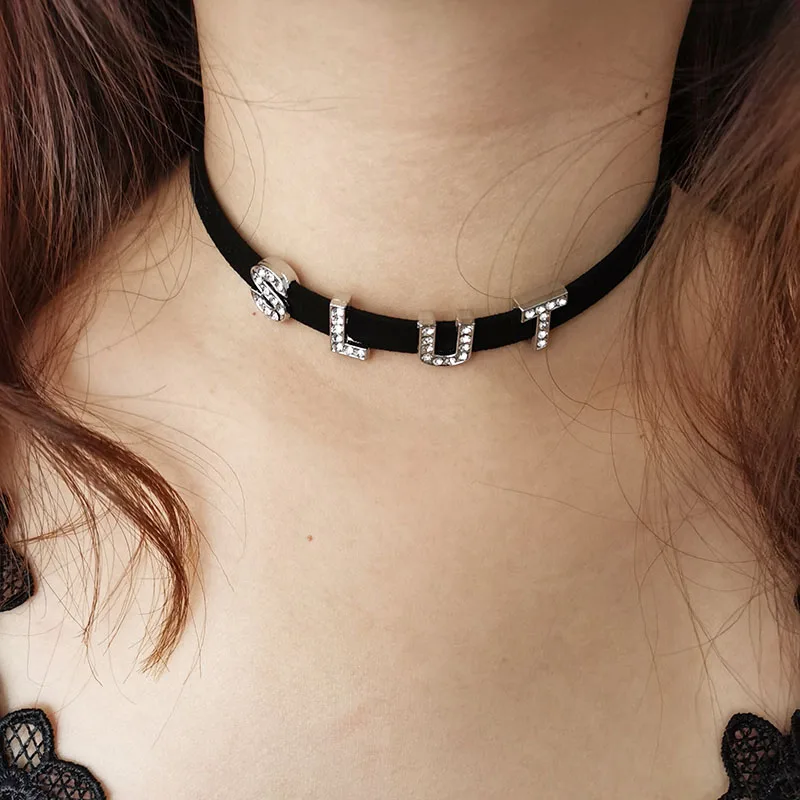 DIY изготовленные на заказ Стразы буквы колье ожерелья для женщин и девочек