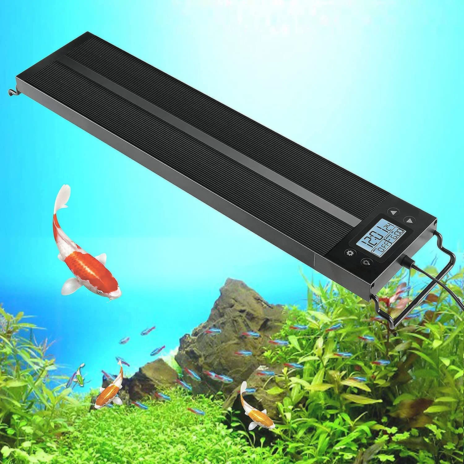 

8 Colors Auto On Off Aquarium Light Full Spectrum Fish Tank Light with Timer Sunrise Sunset LED RGB Lamp for Water Plants