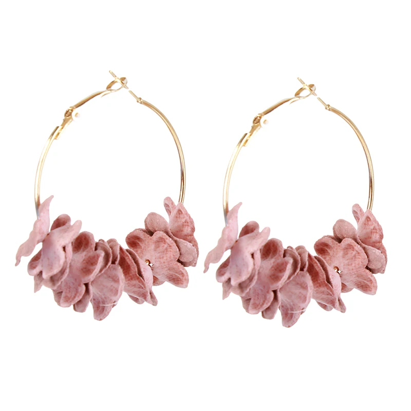 Модные женские цветочные серьги корейские ювелирные изделия Круглый Большой