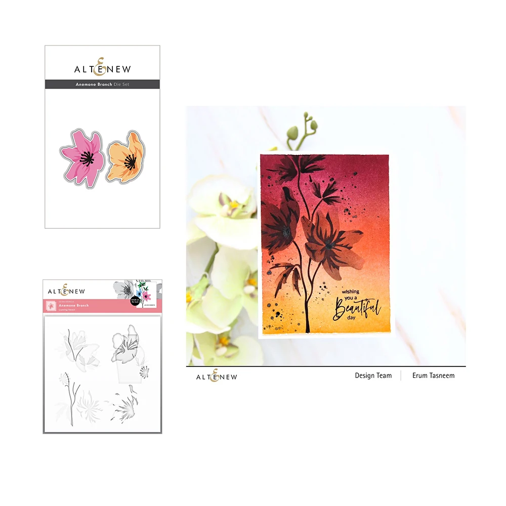 

Hot Sell Newest Anemone Branch Metal Cutting Dies Set Diy Greeting Card Scrapbooking Stencil Paper Crafts Handmade Album Sheets