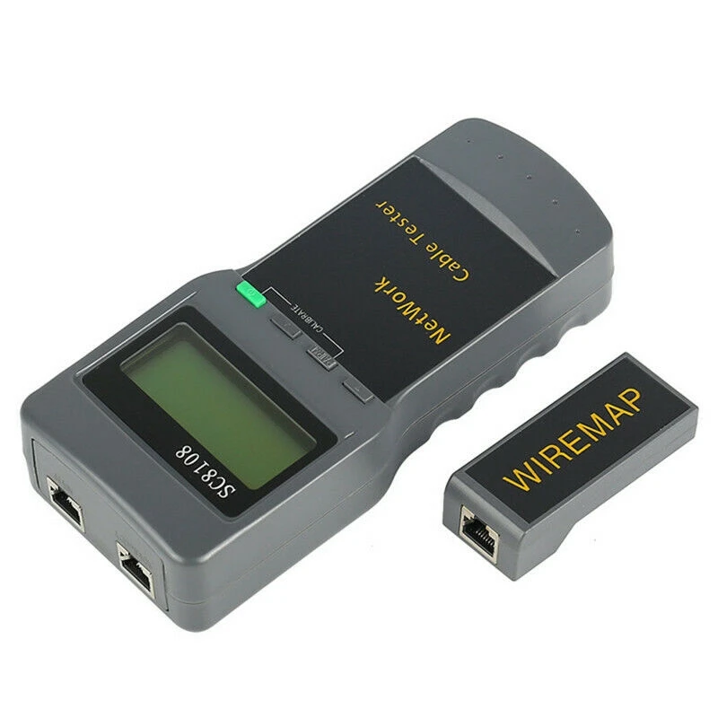 

SC8108 LCD Network Tester Meter RJ45 Cat5E Cat6 UTP LAN Phone Cable Tester RJ11 Cable Meter with LCD Display