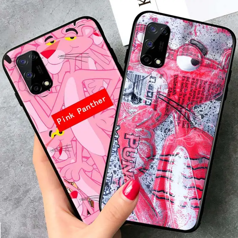 Противоударный чехол с розовой пантерой для OPPO Realme7 7i 6 5 3 2 Pro C1 C2 Black телефона