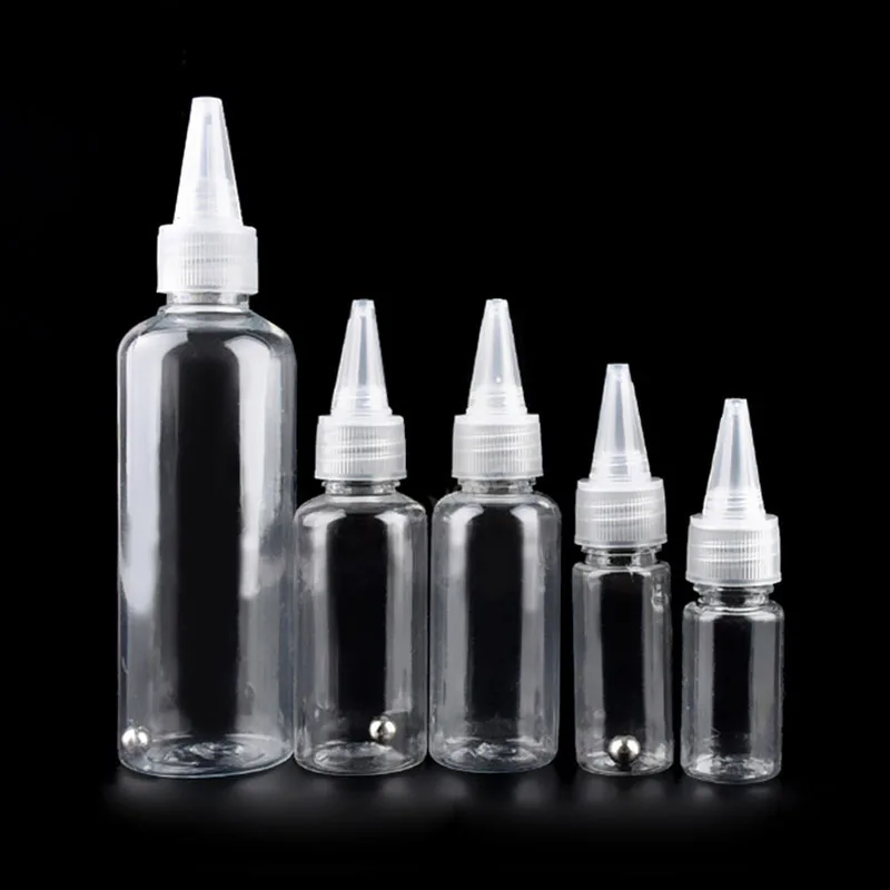 

Clear Plastic Small Squeeze Empty Squirt Beak Bottle with Twist top Caps Great for Paint, Art, Craft, Liquids, Lotion, Glue