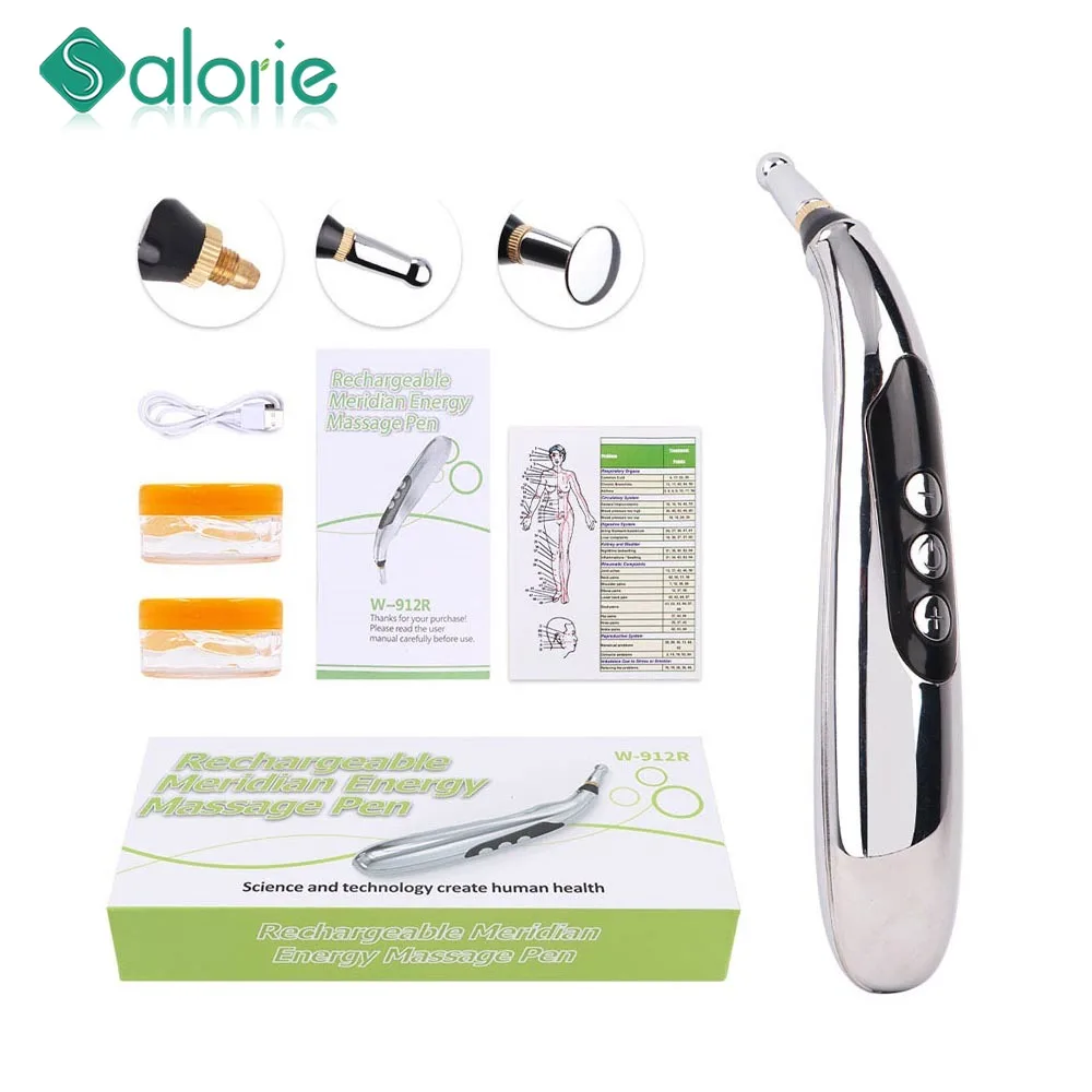 USB Перезаряжаемые электронная Массажная ручка с магнитом терапии исцелить