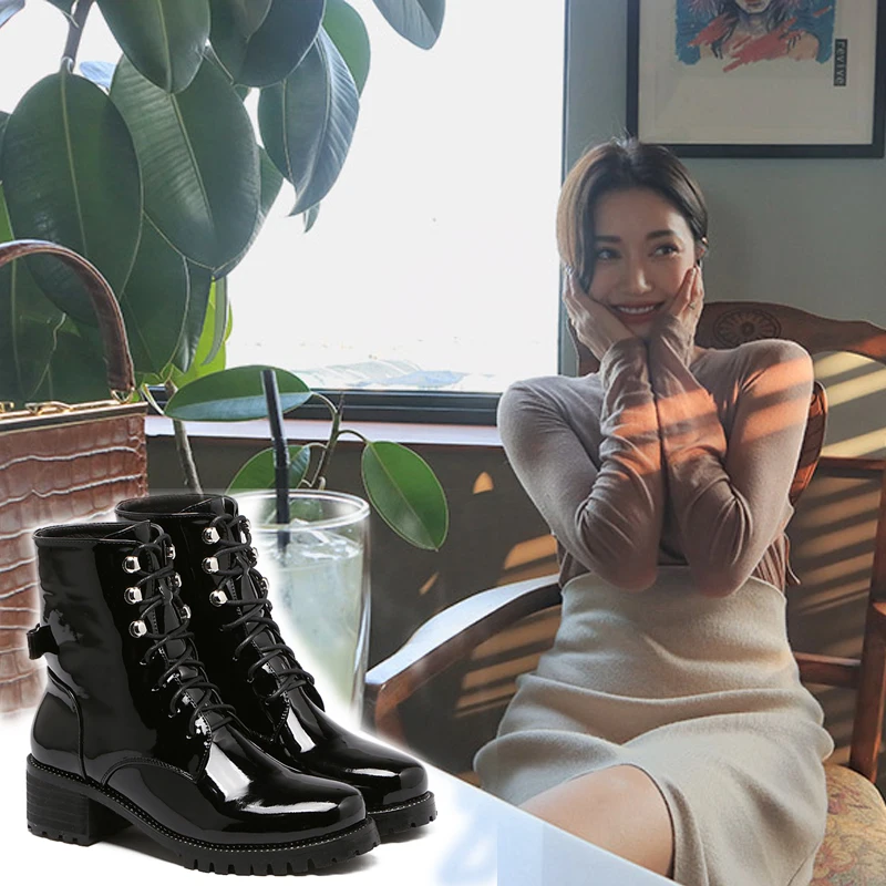 Кожаные ботинки женские брендовые дизайнерские короткие ботильоны со звездами