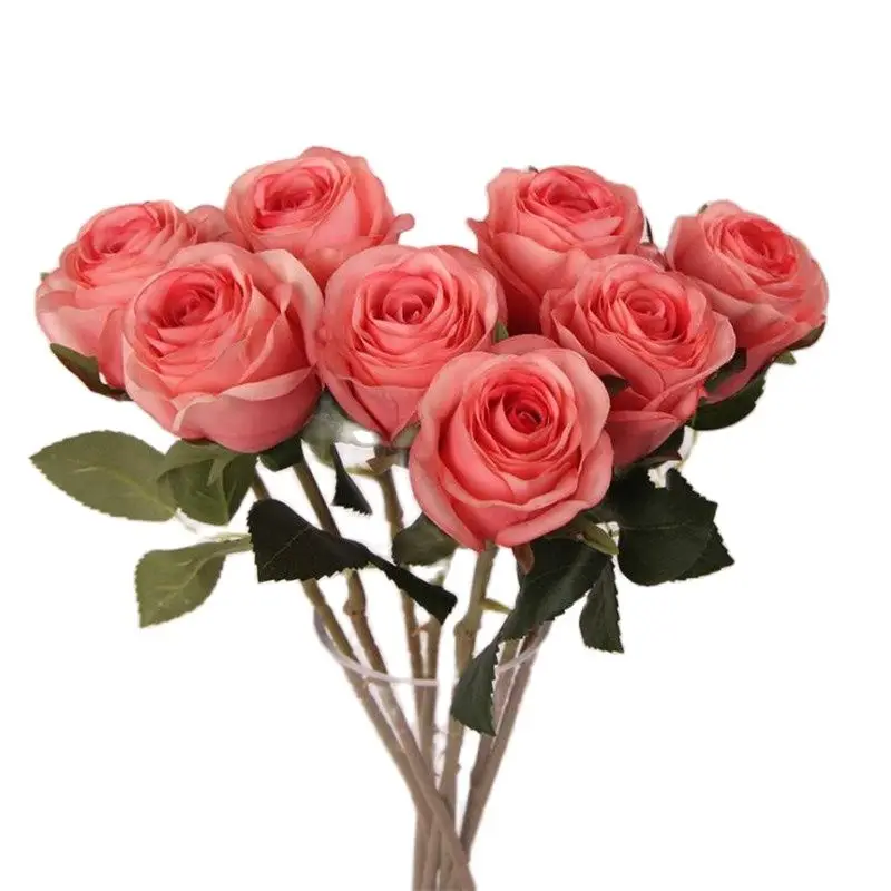 

Одна искусственная Весенняя роза с одним стержнем длиной 20 дюймов, имитация круглой розы для искусственных цветов