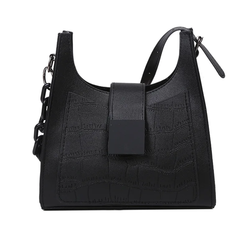 

Solid Handbag Women Leather Shoulder Bag Vintage Wide Shoulder Strap Bag Hobos PU Leather Clutch Girl Big Capacity Hobo Bag