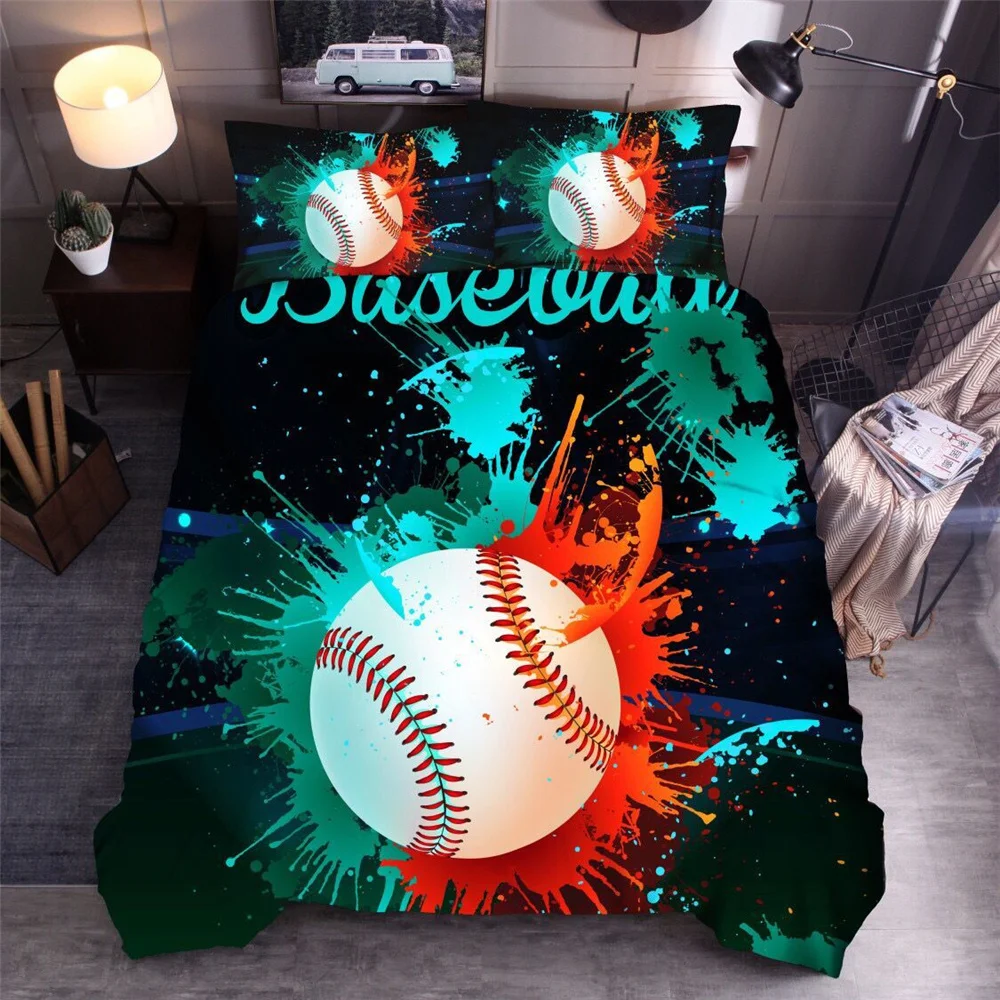 

3D Sports Bedclothes Pillowcase Boys Duvet Cover Set Fashion Digital Printing Bedding Set Kids Adults US Twin Bed Linen Set