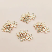 5 pcs new diy dripping white five plum blossom sewing accessories hair scrapbooking craft decorative rhinestone flower buttons