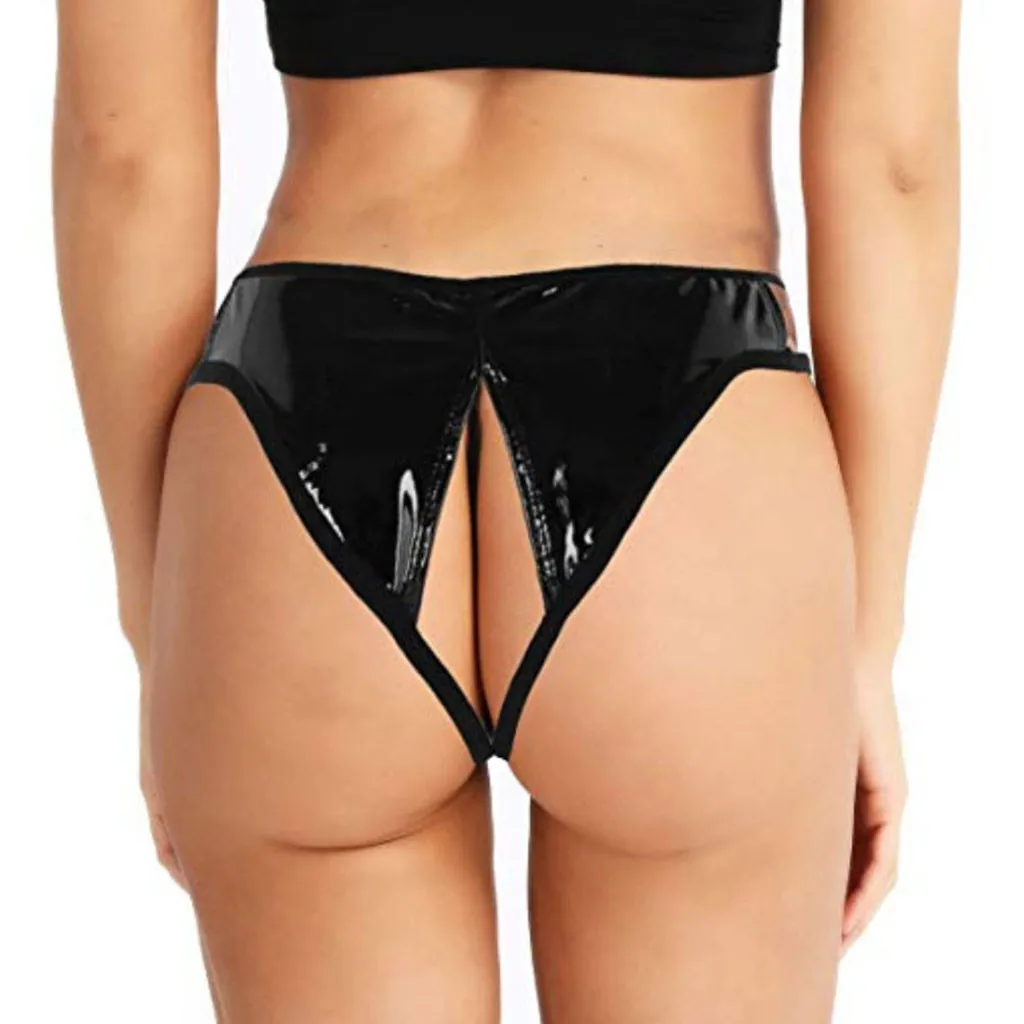 Трусики женские кожаные эластичные S-4XL размера плюс | Женская одежда
