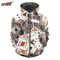 ujwl 3d zip hoodies skull poker gambling hoodie menwomen sweatshirt tracksuits quality plus size streetwear drop ship hoody