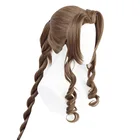 Final Fantasy VII парики Айрис Гейнсборо парик 100 см длинное коричневое косички вьющиеся термостойкие синтетические волосы Косплэй парик