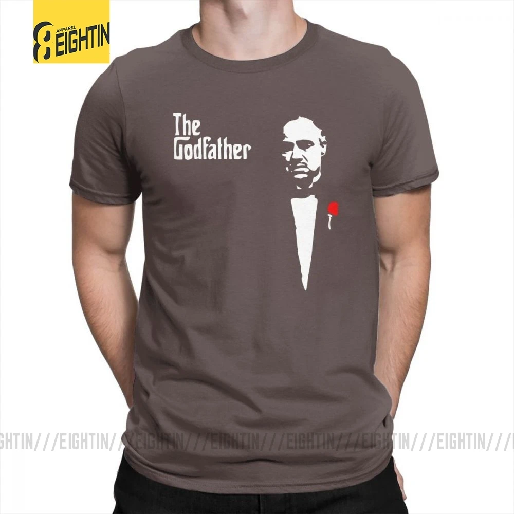Gomorra godorra Godfather футболки с круглым вырезом мужские хлопковые футболки повседневные с коротким рукавом популярного размера плюс дышащие - Цвет: Коричневый