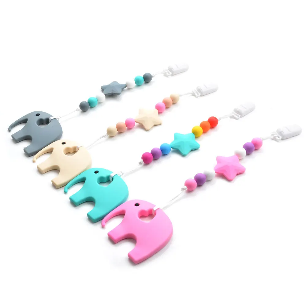 Mordedor de silicona de grado alimenticio para beb&eacute;, varilla Molar de le&oacute;n/elefante, dentici&oacute;n para reci&eacute;n nacido, juguete para morder-4