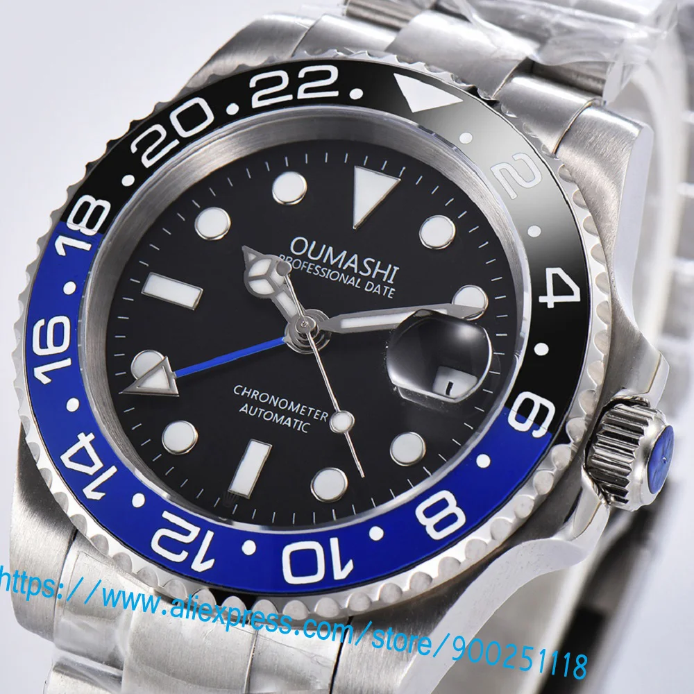 

automatic mechanical watch for the Men's watches men luxury brand GMT 40mm sapphire glass Luminous date Stainless steel R78