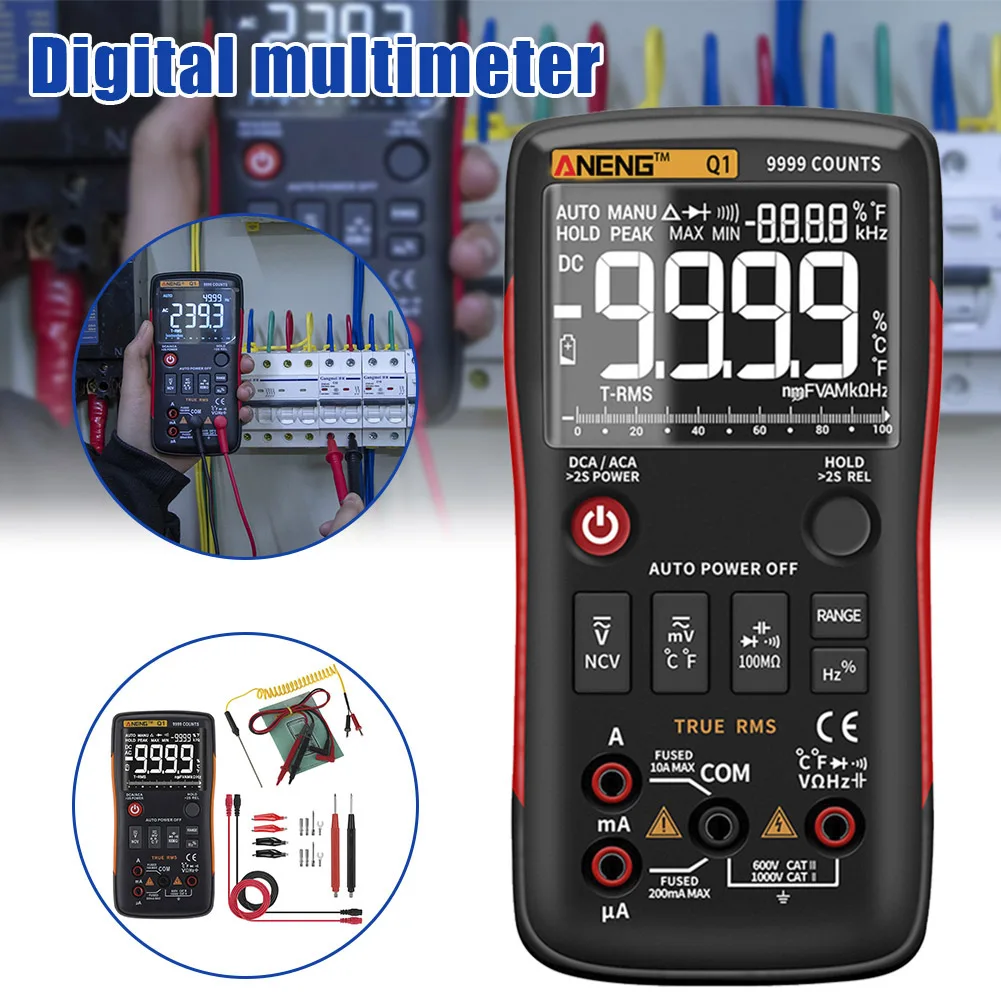 Q1 Цифровой мультиметр истинно-RMS метр тестеры автомобильный электрический