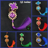 game genshin impact luminous keychain eye of god 7 elements charm alloy pendant tassel key ring jewelry accessories fans gifts