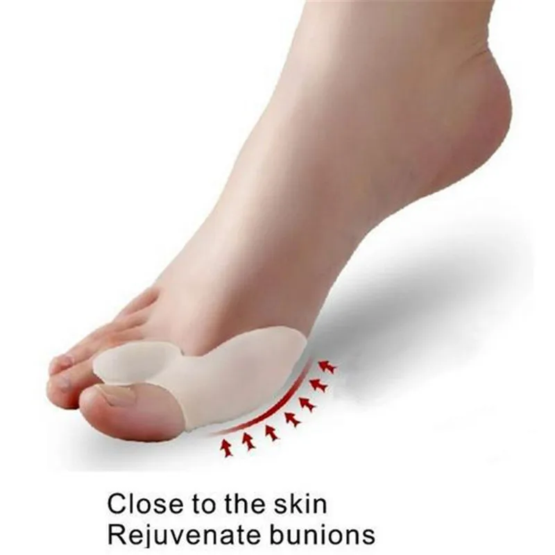 1 pair White 1 пара = 2 шт. гелевый силиконовый корректор буйона разделители большого пальца ноги выпрямитель для ухода за ногами инструмент вальгусной деформации Профессиональный массажер - Цвет: 1 pair White