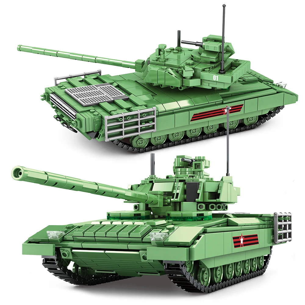 1020 шт. WW2 военные T 14 ARMATA главный боевой танк строительные блоки армейские