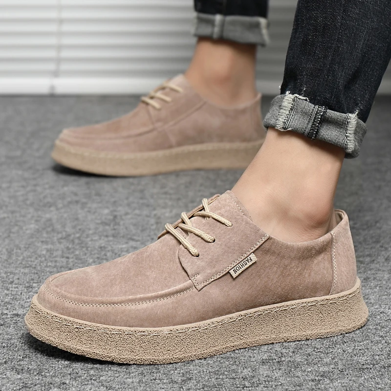 

Classic Men Casual Shoes lace up oxfords Men Shoes Quality cow suede Leather Shoes Men outdoor Flats Moccasins Shoes men