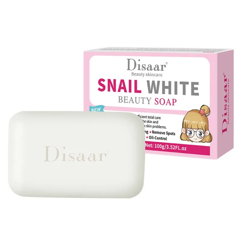 

Snails Whitening Soap Lightening Face & Body Moistening Cleansing Soap for Woman Man 100g