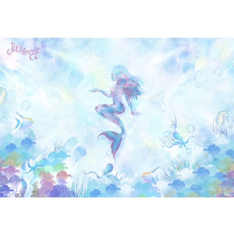 InMemory фон для фотосъемки с изображением русалки под морем принцессы вечеринки в