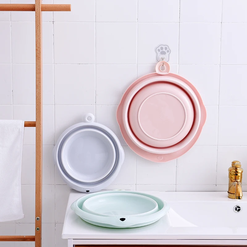 Портативные складные Тазики Пластиковая Складная ложка для ковша уличная