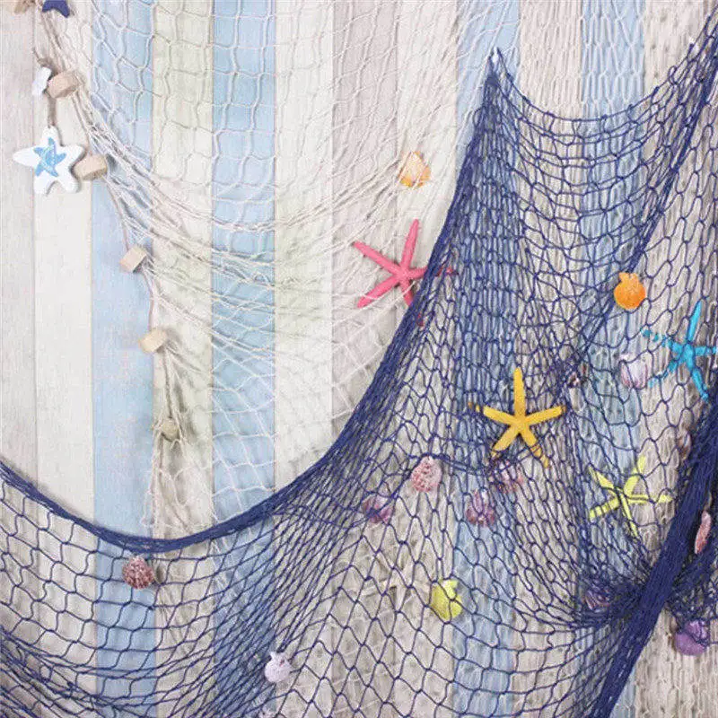 Mediterranean Decorative Fishing Nets With Shells Home Wall Handmade Photo | Дом и сад