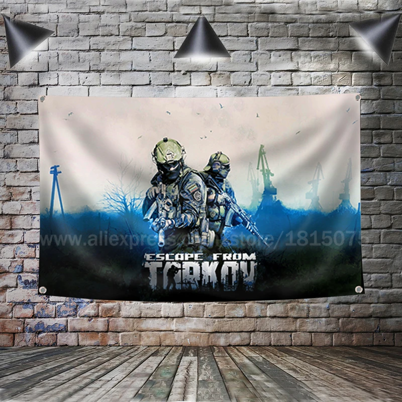 

Escape From Tarkov Flag Banner Polyester 144* 96cm Hang On The Wall 4 Grommets Custom Flag Indoor Decoration