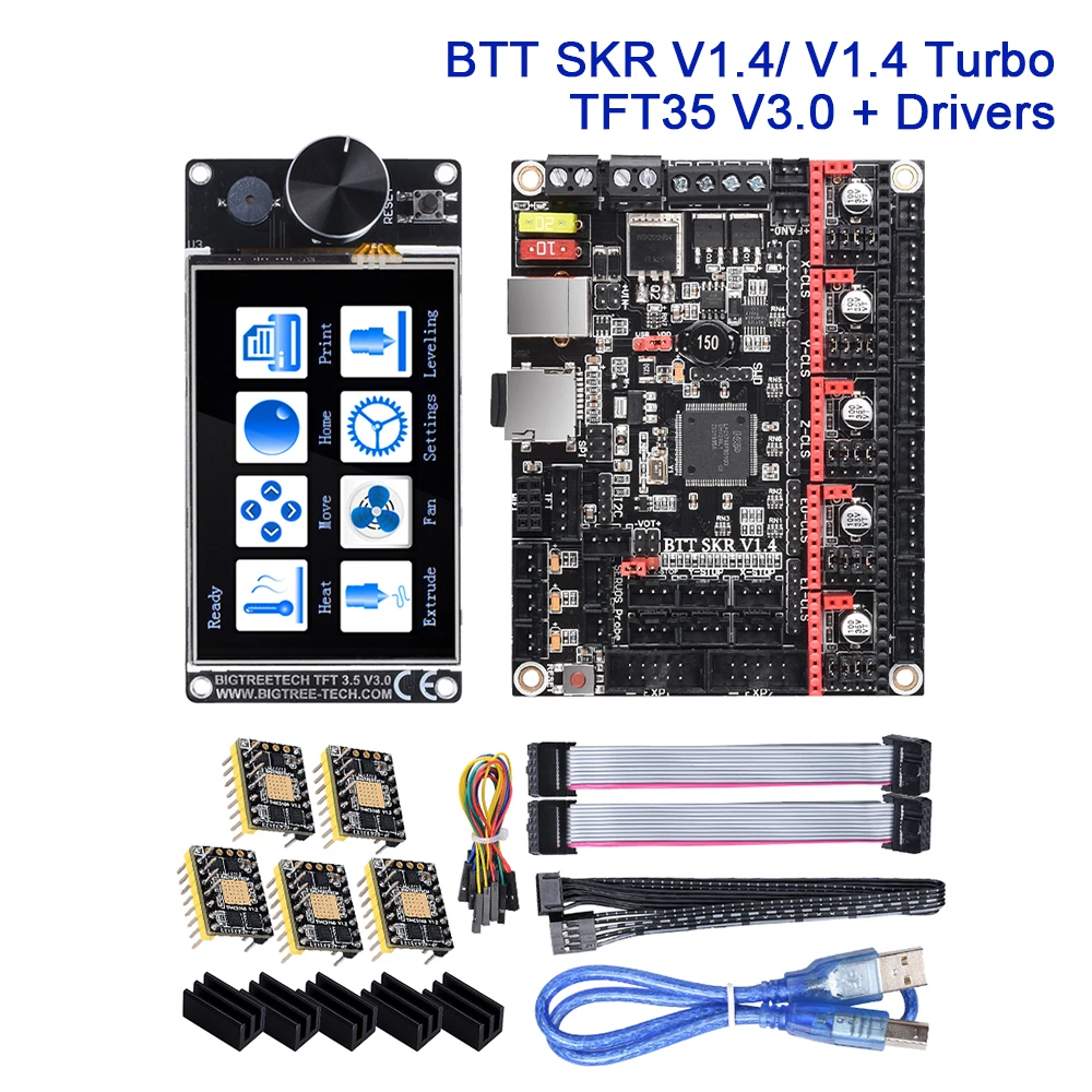 Плата управления BIGTREETECH SKR V1.4 Turbo драйвер TMC2209 TMC2208 UART + TFT35 V3.0 сенсорный экран плата