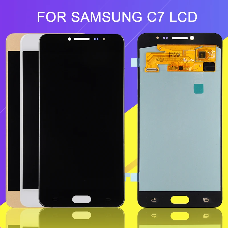 Catteny настроить C7000 Lcd для Samsung Galaxy C7 ЖК дисплей экран с сенсорной панелью