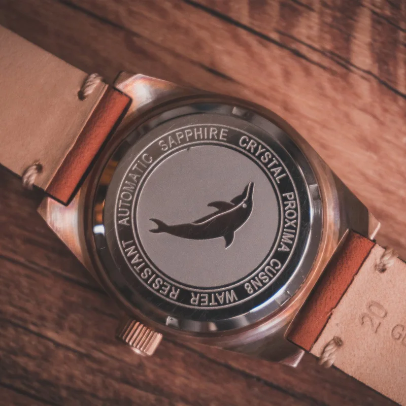 Часы мужские автоматические бронзовые водонепроницаемые механические наручные