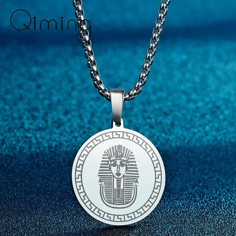 Ожерелье из нержавеющей стали для женщин Египта индийская древняя маска
