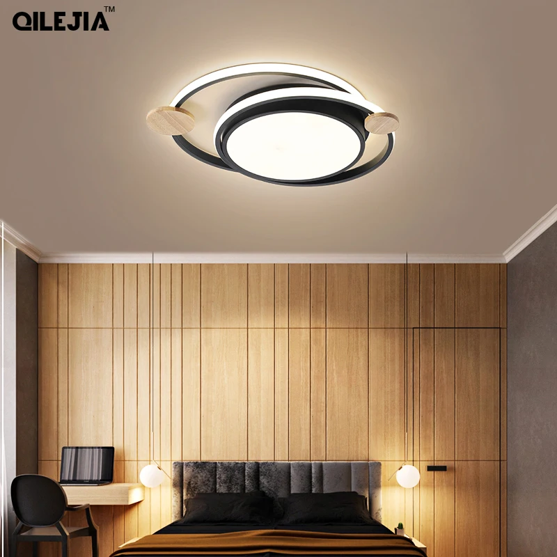 Современная Потолочная люстра светодиодный светильник белого/черного цвета для